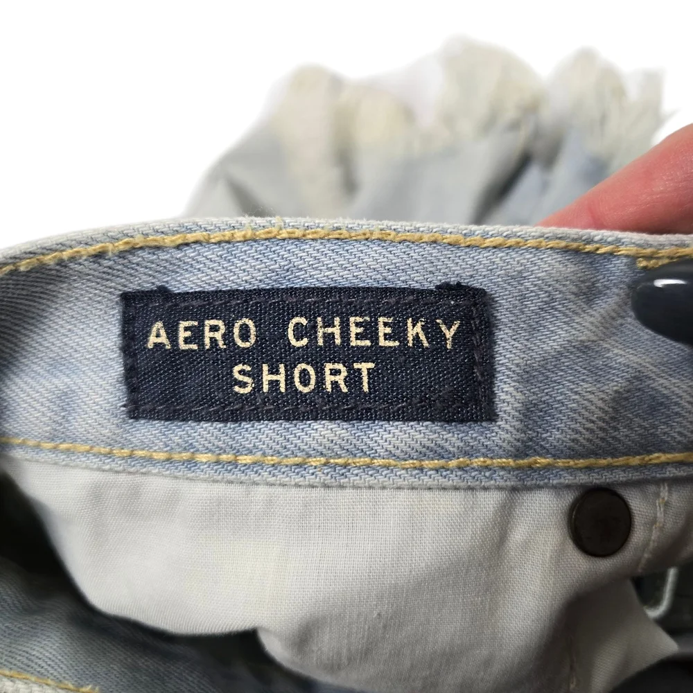 Aeropostale Distressed Denim Shorts W/lace Underlay Sz 4